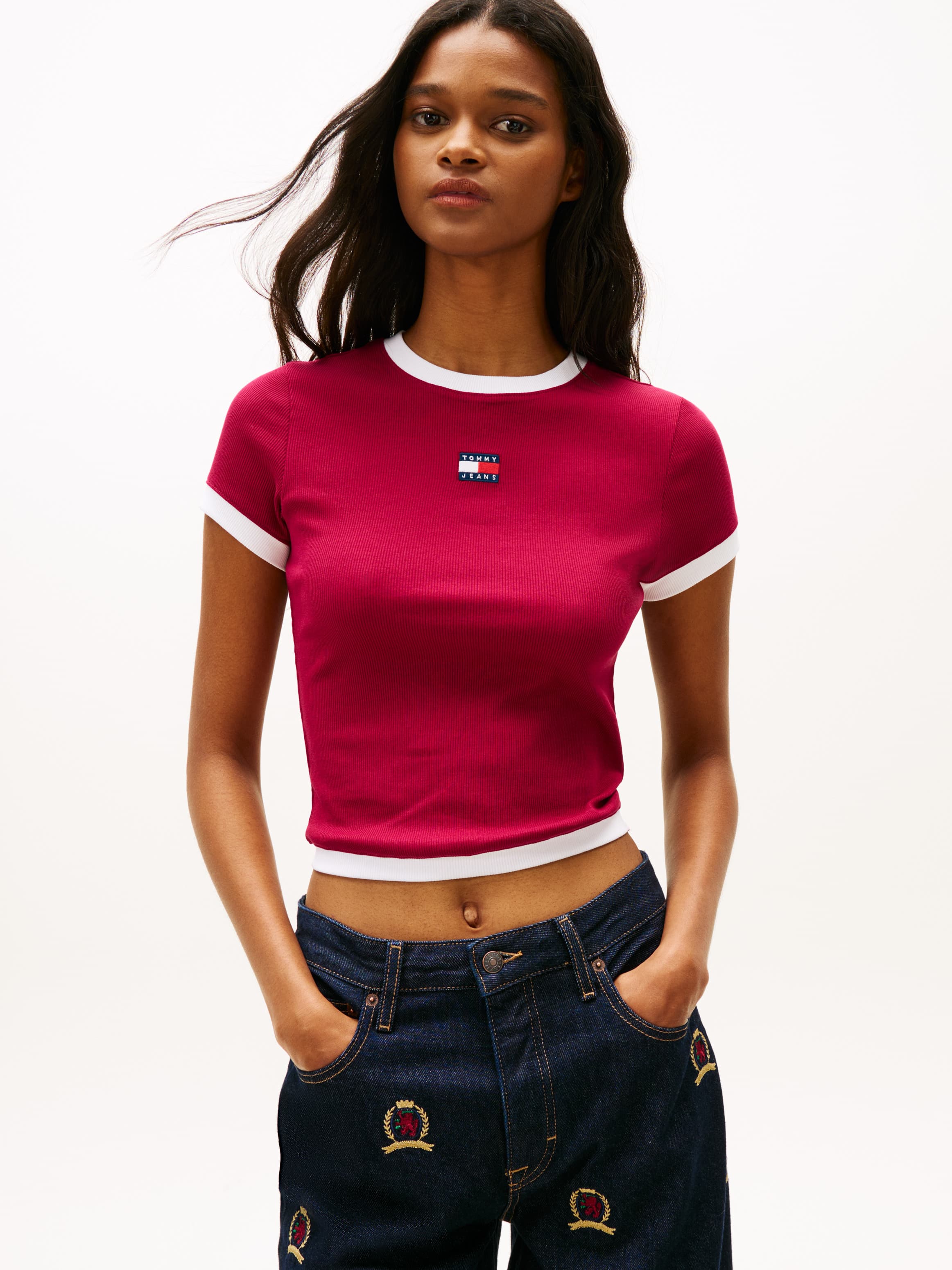 Tommy Badge Ribbed Slim T-Shirt