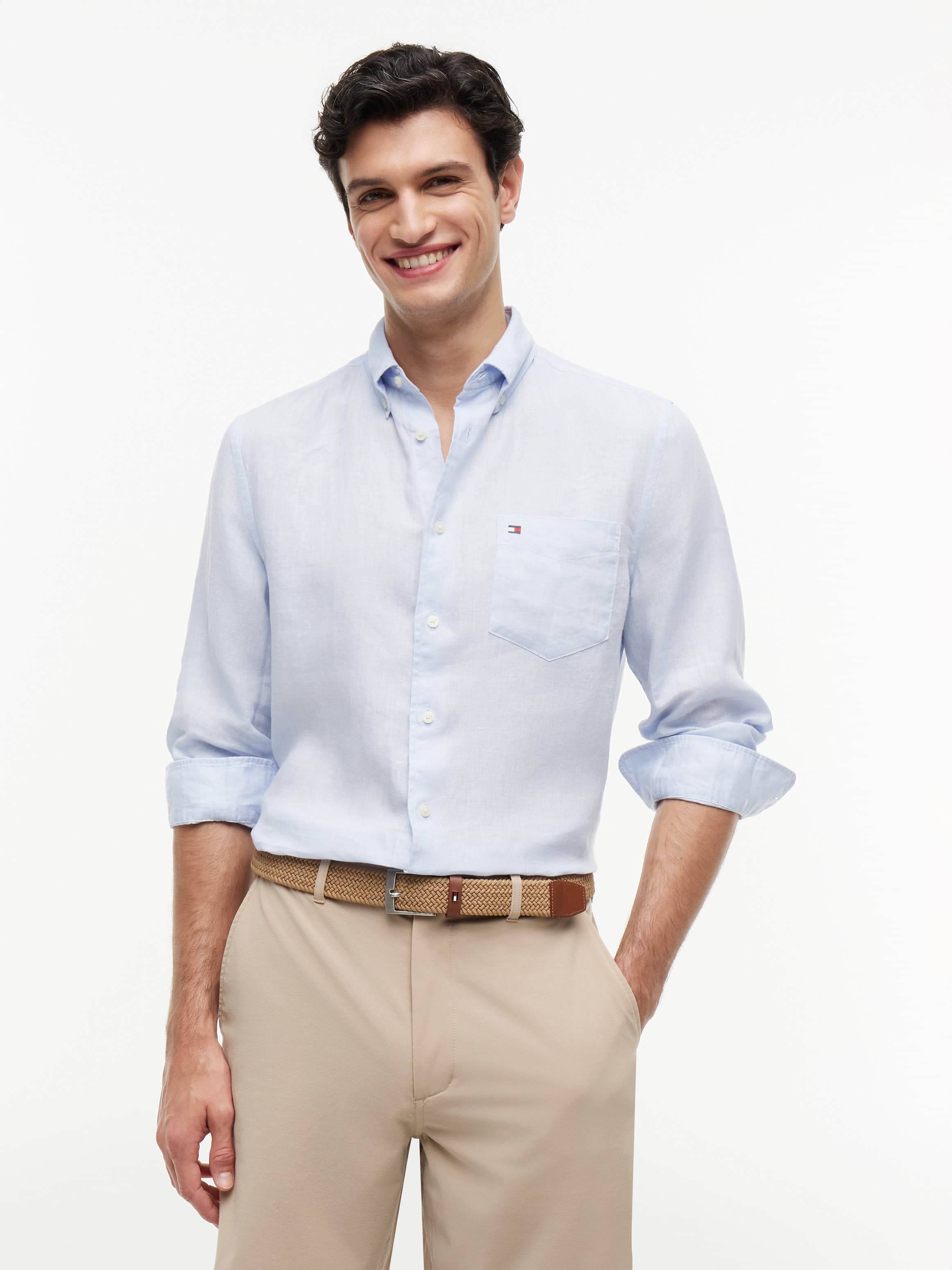 Regular Fit Washed Pure Linen Shirt