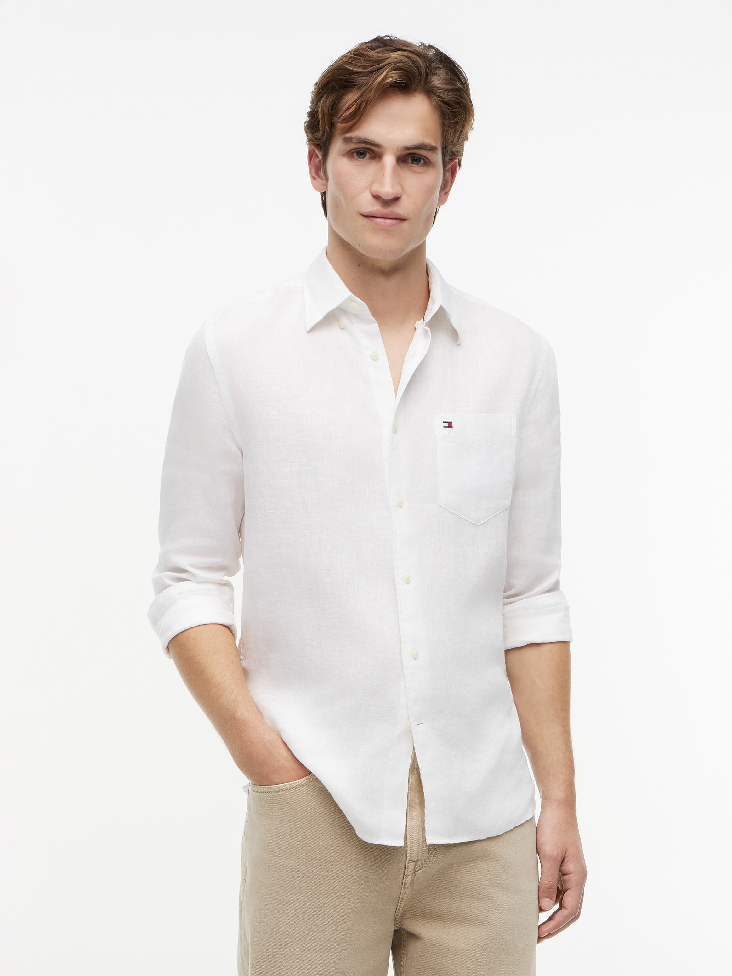 Regular Fit Washed Pure Linen Shirt