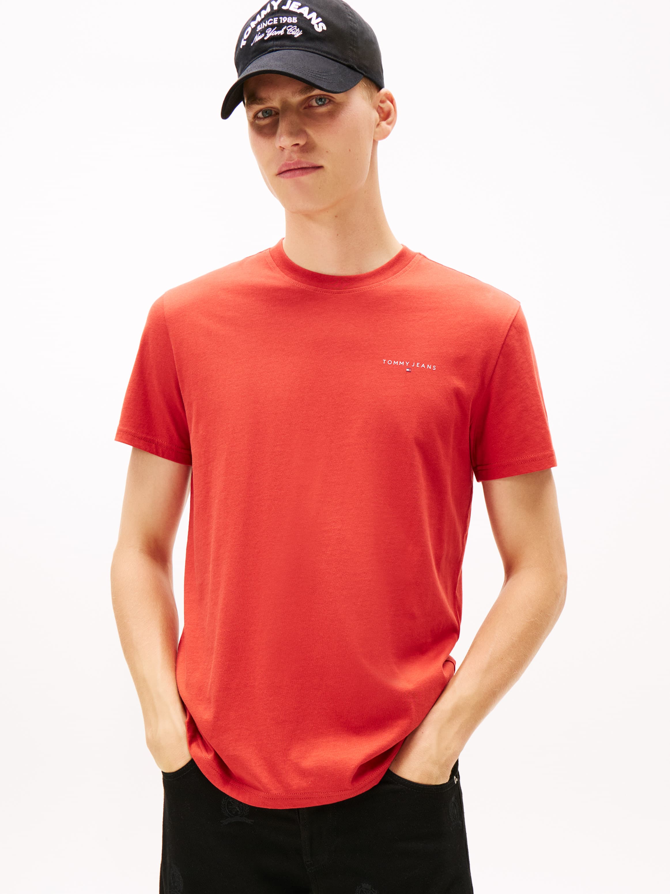 Linear Logo Slim Crew Neck T-Shirt