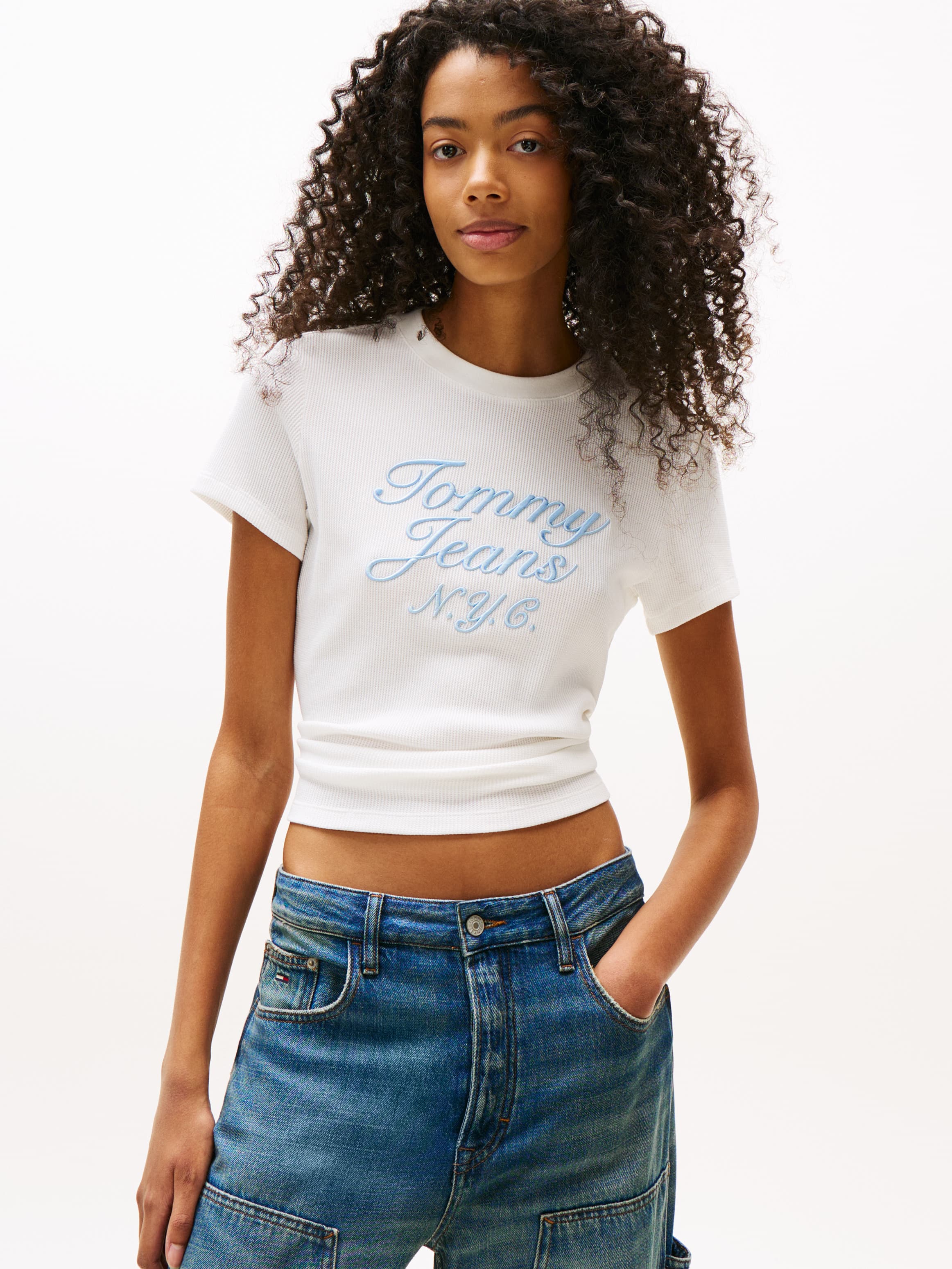 Varsity Waffle Knit Slim T-Shirt