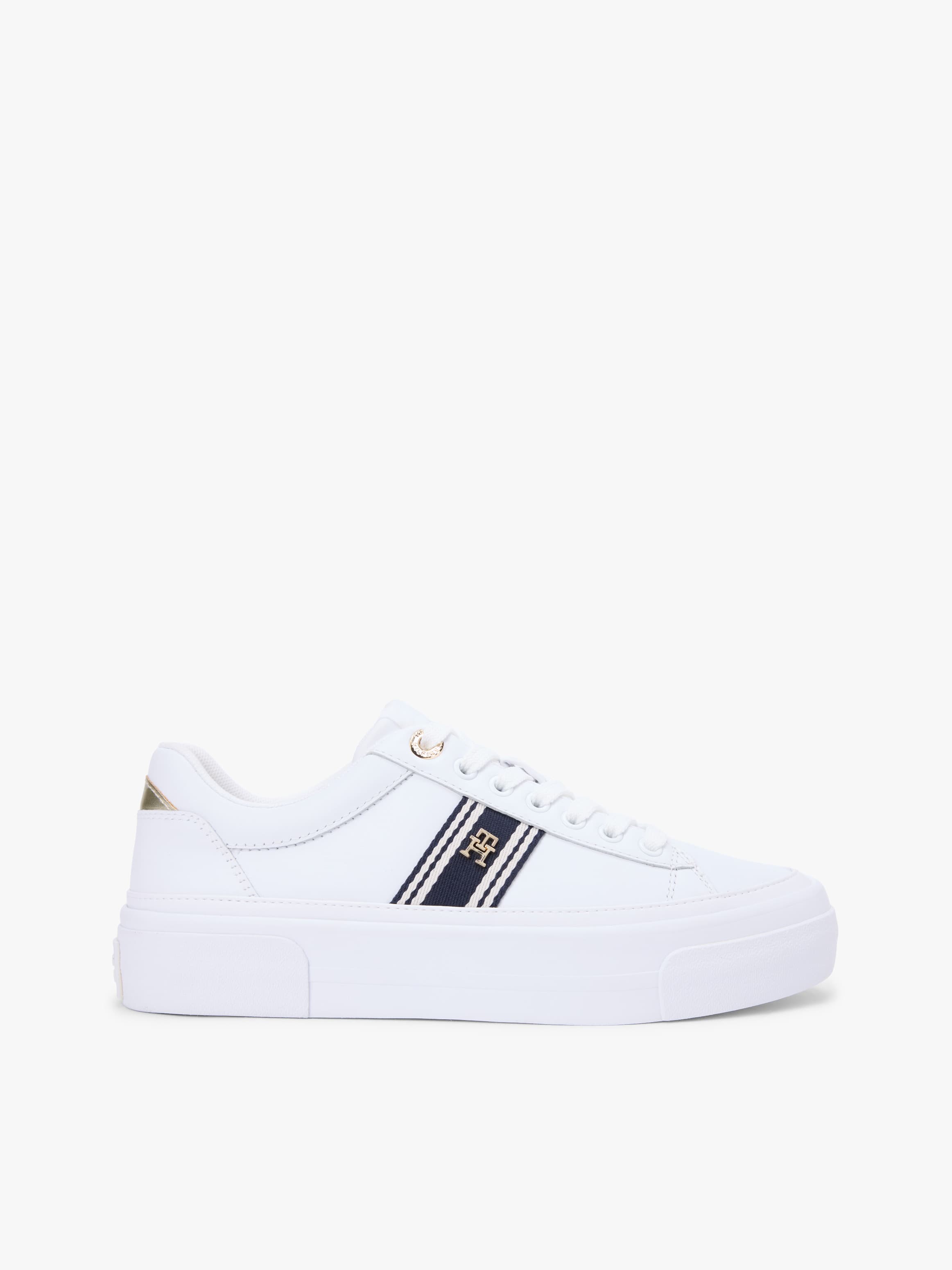 TH Monogram Platform Trainers with Leather
